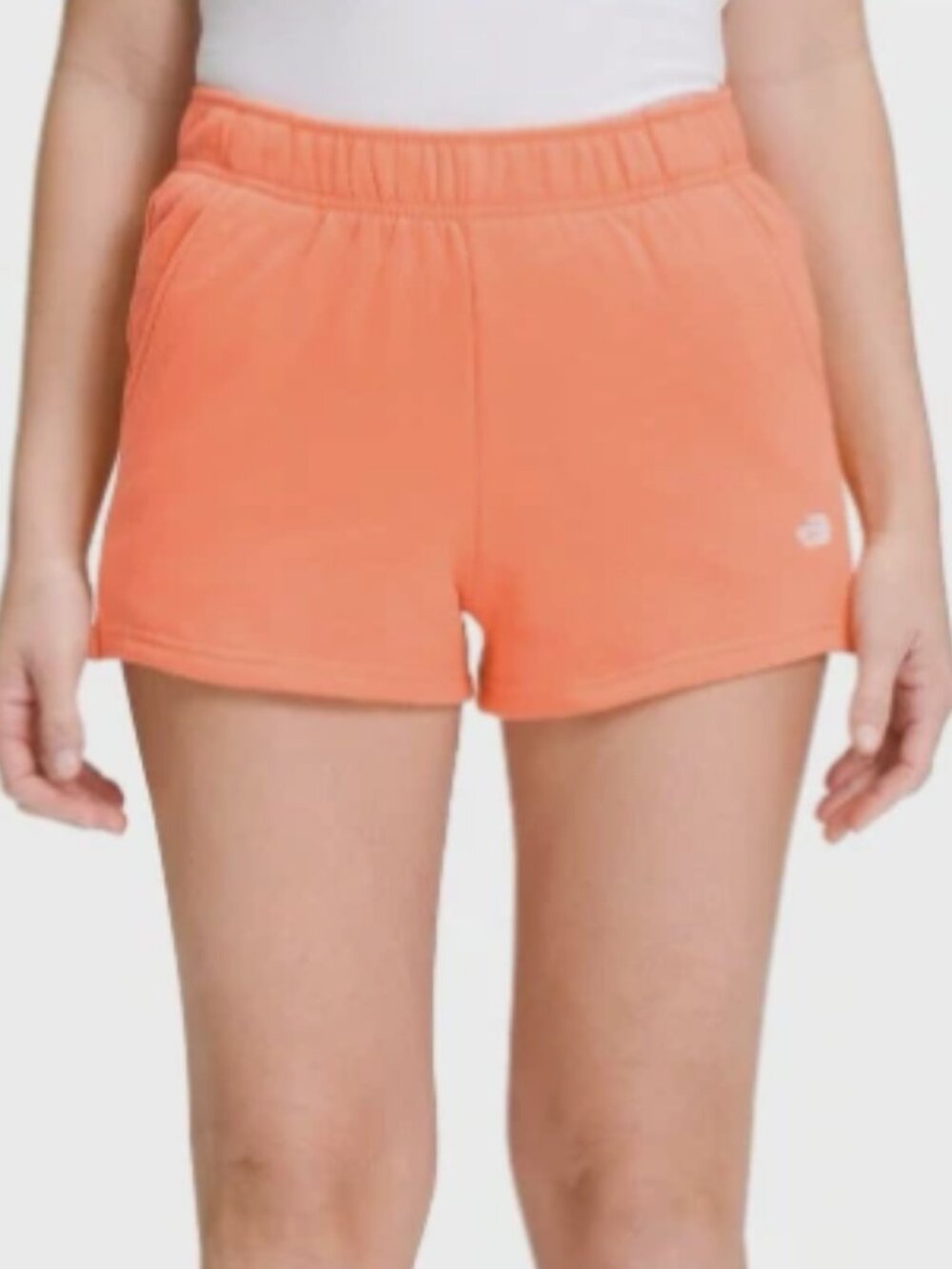 NEW The North Face Half Dome Fleece Shorts Size XL Orange Embroidered Logo Cozy